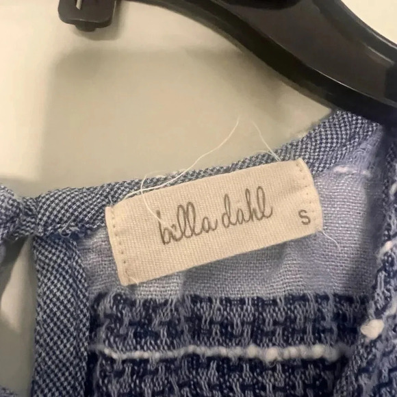 Bella Dahl Frayed Hem Swing Linen Blend Top Small - Picture 2 of 2